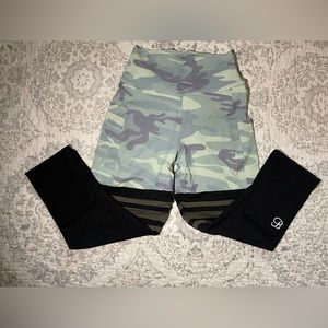 Bombshell Sportswear Pocket Thigh-High Leggings in Army Camo